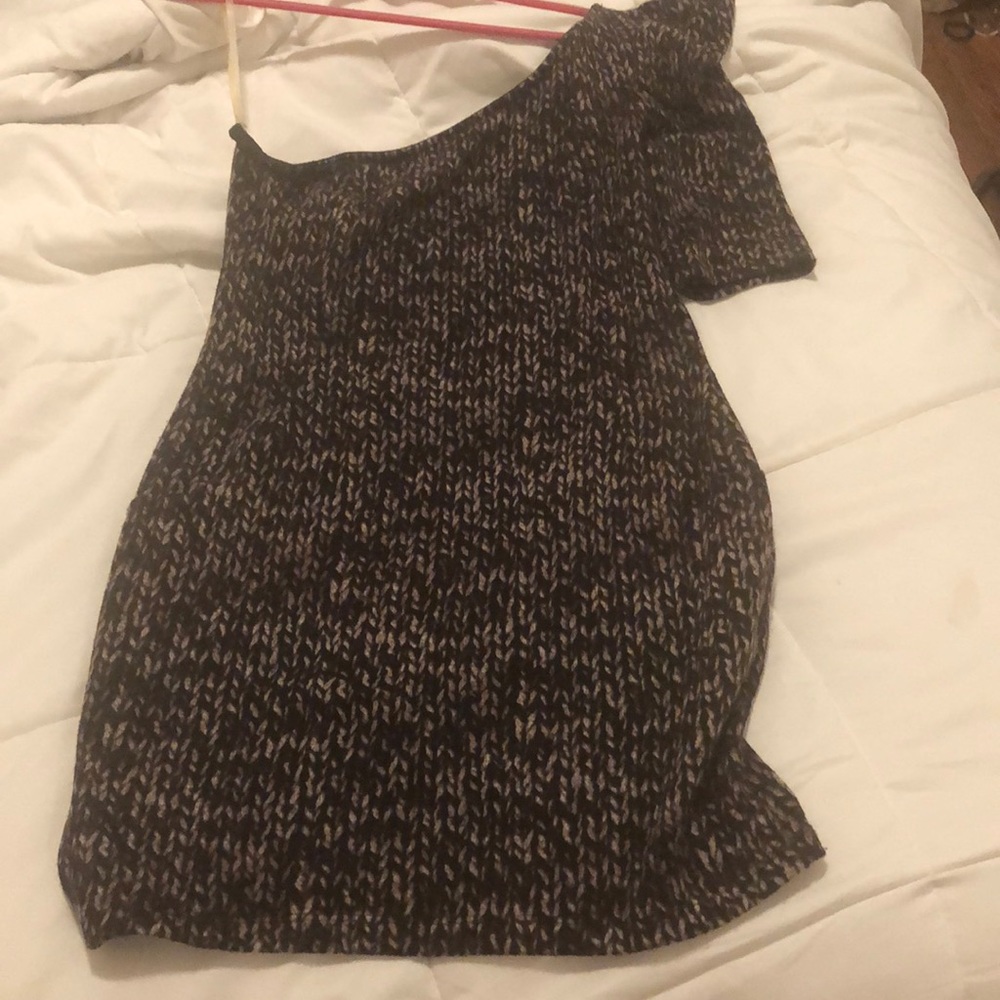 One shoulder sweater dress